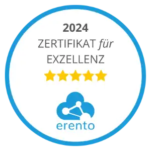 Erento Vermietportal - Zertifikat für Exzellens
