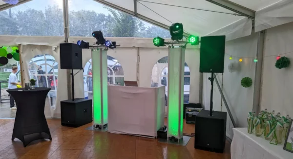 DJ für Jubiläum von einem Sportverein in Bad Oeynhausen. Deluxe Lichtset und PA für 250 Personen