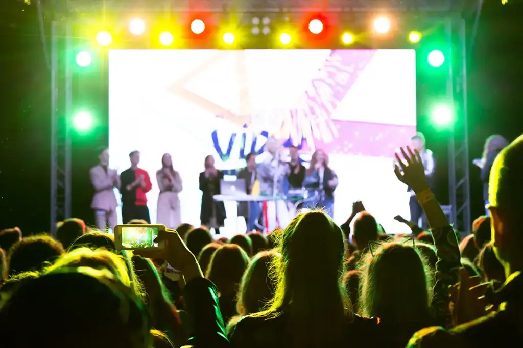 led wall bei musik event
