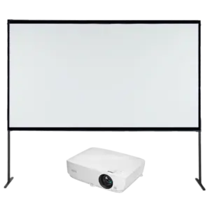 Professionelles 4K Beamer-Set mit lichtstarkem 4500 Lumen Projektor und großer 3 Meter Leinwand für Events in OWL