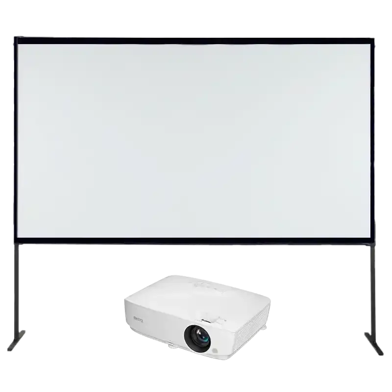 Professionelles 4K Beamer-Set mit lichtstarkem 4500 Lumen Projektor und großer 3 Meter Leinwand für Events in OWL