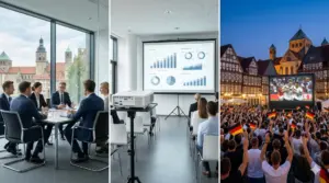 Triptychon Medientechnik Hildesheim: Professionelle Projektionen für Industrie-Events, B2B-Seminare und Public Viewing.