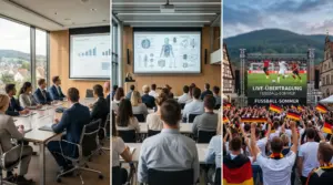 Triptychon Medientechnik Hüllhorst: Professionelle Projektionen für Firmenevents, Schulungen und Public Viewing am Wiehengebirge.
