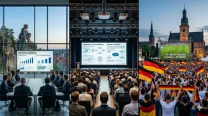 Triptychon Medientechnik Ibbenbüren: Business-Events am Bergbau-Museum, Seminare im Bürgerhaus und Public Viewing am Aasee.