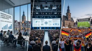 Triptychon Medientechnik Kamen: Professionelle Projektionen für Firmen-Events am Kamener Kreuz, Seminare in der Stadthalle und Public Viewing im Sesekepark.