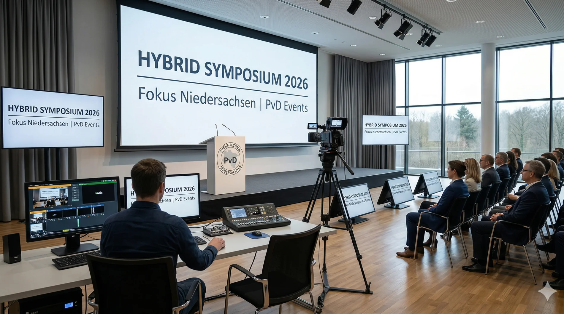 Professionelle mobile 4K-Videoregie für Hybrid-Events in Niedersachsen von PvD.