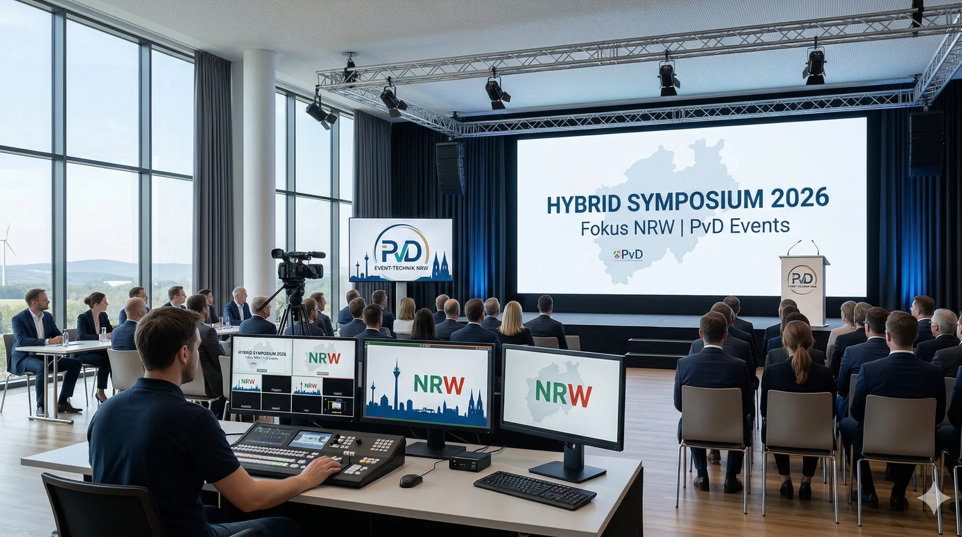 Professionelle mobile 4K-Videoregie für Hybrid-Events in Nordrhein-Westfalen von PvD.