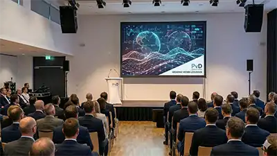 Mietbare Konferenztechnik für Business-Events in NRW mit professionellem PvD Setup.